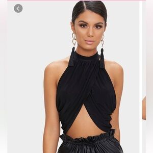 Pretty Little Thing Black Crop Top
